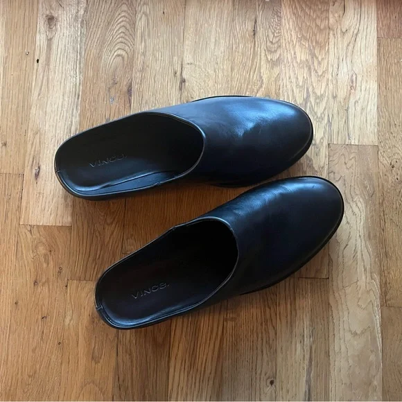 VINCE black mules clogs - Picture 1 of 4